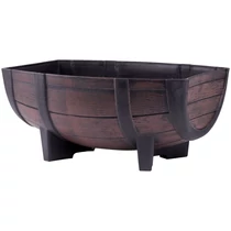 Virágcserép Strend Pro Woodeff, 29x41x19 cm, teak, hordó, fa hatású
