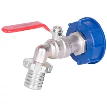 Készlet Strend Pro, SÁRGARÉZ szelep 1 1/4" + műanyag szűkítő 60 mm + kifolyó 1", IBC tartályhoz