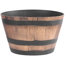 Virágcserép Strend Pro Woodeff, 52x32 cm, arany, fa hatású, hordó