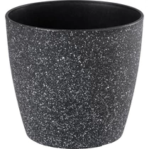Virágcserép Strend Pro Stone, 23x20,5 cm, fekete, kő hatású