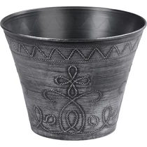 Virágcserép Strend Pro Flower, 24,5x19,3 cm, ezüst, fémes hatású