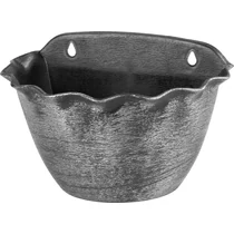 Virágcserép Strend Pro Wave, 26x18 cm, ezüst, fémes hatású, függő
