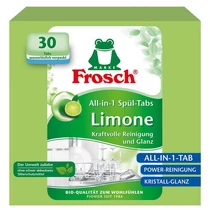 Tabletta Frosch EKO, Minden az egyben, mosogatógéphez, citrom, 30 tabletta, ALL in 1
