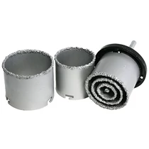Lyukfúró készlet befogóval HT01-4001, 33-53-67-73-83 mm, gyémánt koronafúrók