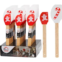 Spatula MagicHome, sütéshez/főzéshez, karácsonyi, szilikon, piros/fehér mintával, Sellbox 18 szett
