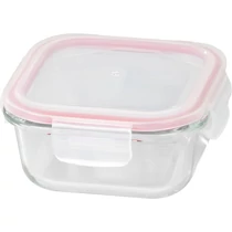 Doboz MagicHome, négyzet alakú, 520 ml, fedéllel, Clip, üveg