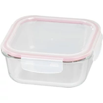 Doboz MagicHome, négyzet alakú, 1200 ml, fedéllel, Clip, üveg