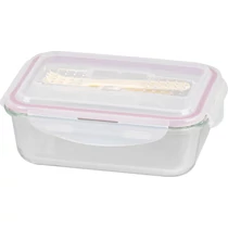 Tárolóedény MagicHome, Téglalap alakú, 1000 ml, fedéllel, evőeszközzel, Clip