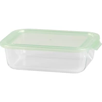 Tároló MagicHome, üveg, téglalap alakú, 1500 ml, fedővel, non-snap