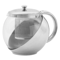 Teáskanna MagicHome TP108, 1100 ml, üveg/rozsdamentes acél