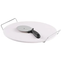 Kő MagicHome, sütéshez, pizza, szeletelővel, tálca fogantyúval, 33 cm