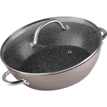 Fazék MagicHome Coffee Brown Line, lapos, 26 cm, 2800 ml, fedővel, sütőedény