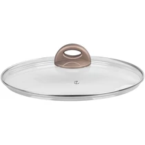 Fedő MagicHome Coffee Brown Line, üveg, 24 cm