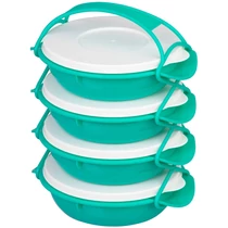 Ételhordó MagicHome, kerek, 4 részes, színes, 4x 1000 ml, 22,4x20,5x29,5 cm