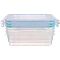Ételhordó MagicHome Lunchbox szett YH377, 3 db, 1350 ml, 155x215x75 mm, téglalap alakú, Clip