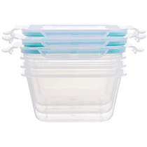 Ételhordó MagicHome Lunchbox szett YH373, 3 db, 600 ml, 135x135x75 mm, négyzet alakú, Clip