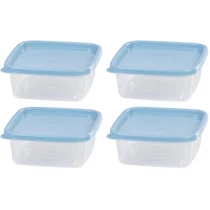 Ételhordó MagicHome Lunchbox szett YH54, 4 db, 600 ml, 143x143x58 mm, négyzet alakú, Clip