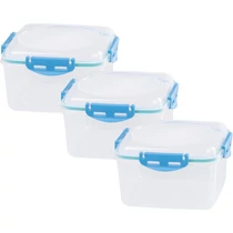 Ételhordó MagicHome Lunchbox szett YH309, 3 db, 1200 ml, 170x170x126 mm, négyzet alakú, Clip