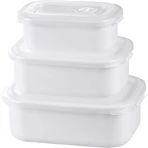Ételhordó MagicHome Lunchbox szett MB41, 3 db, 700/1300/2100 ml, téglalap alakú, nyitható fedél