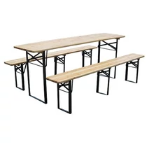 Sörpad készlet DORTMUND Standard3, asztal 175x46x77 cm, 2x pad 175x23x47 cm, fa 25 mm