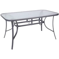 Asztal LEQ GREGORY ShadowGray, 140 x 80 x 72 cm, üveg 5 mm