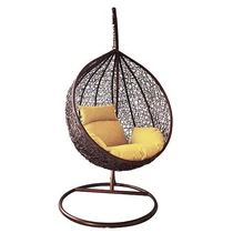 Fotel BORNEO NATURAL, max. 150 kg, PE rattan, hintázó, kerti, párnával és ülőpárnával