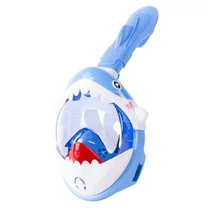 Snorkelező maszk Shark, teljes arcot takaró, gyermekeknek 4+, XS, kék