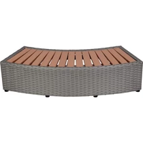 Lépcsőfok MSpa®, pezsgőfürdőhöz, kerek pezsgőfürdőhöz, rattan megjelenésű, szürke, 92x30x22 cm