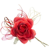 Virág MagicHome, rózsa, piros, szár, virágméret: 10 cm, virághossz: 18 cm, 6 db-os csomag