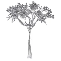Ág MagicHome Karácsony, ezüst, 15 cm