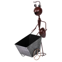Dekoráció MagicHome Mecco 4212, Hangya kocsival, 46 cm, fém