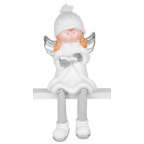 Figura MagicHome, karácsonyi, angyal könyvvel, kerámia, 22x20x32,50 cm