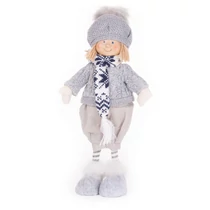 Dekoráció MagicHome Karácsony, fiú kék sállal, 38 cm