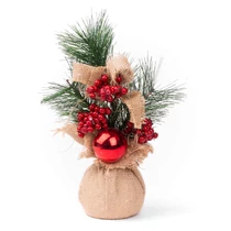 Dekoráció MagicHome Karácsony, Ágacskák jutában, gömbbel, 23 cm, 2db