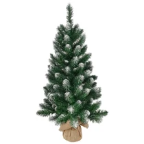 Karácsonyfa MagicHome Karácsonyi Nico, juta zsákos jegenyefenyő, havas végek, 90 cm