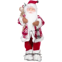 Dekoráció MagicHome Karácsony, Mikulás álló, piros, 46 cm