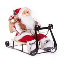 Dekoráció MagicHome Karácsony, Mikulás szánkón, piros, 46 cm