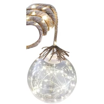 Dekoráció MagicHome Karácsony Balldeco, gömb kötélen, 50x mLED meleg fehér, 3xAA, IP20, beltéri, vil