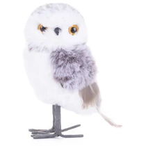 Bagoly MagicHome Karácsony, lila, 13 cm