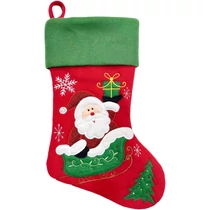 Dekoráció MagicHome Karácsony, zokni Mikulással, 41 cm