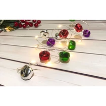Füzér MagicHome Karácsonyi Harang, 20x fehér LED, haranggal, 2xAA, folyamatos világítás, világítás,