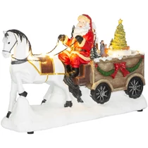 Dekoráció MagicHome Karácsony, Mikulás lóval, LED, 3xAA, beltéri