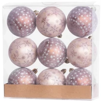 Gömbök MagicHome Karácsony, 9 db, bronz, matt, dekorációval, karácsonyfára, 6 cm