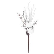 Ág MagicHome Karácsony, bogyókkal és almákkal, fehér, 32 cm