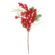 Ág MagicHome Karácsony, bogyókkal, piros, 32 cm