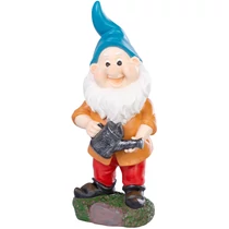 Dekoráció MagicHome, Törpe öntözőkannával, polirezin, 12,5x12x30 cm