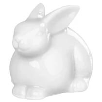 Dísz MagicHome, Nyuszi, fehér, porcelán, húsvéti, 10,4x7,3x7,1 cm