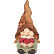 Dekoráció MagicHome, Törpe - kislány almákkal, 11x9,5x22,5 cm