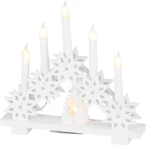 Gyertyatartó MagicHome Karácsonyi, 6x LED meleg fehér, 2xAA, beltéri, 32x5x30,5 cm