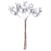 Ág MagicHome Karácsony, csipkebogyók, ezüst, 13 cm
